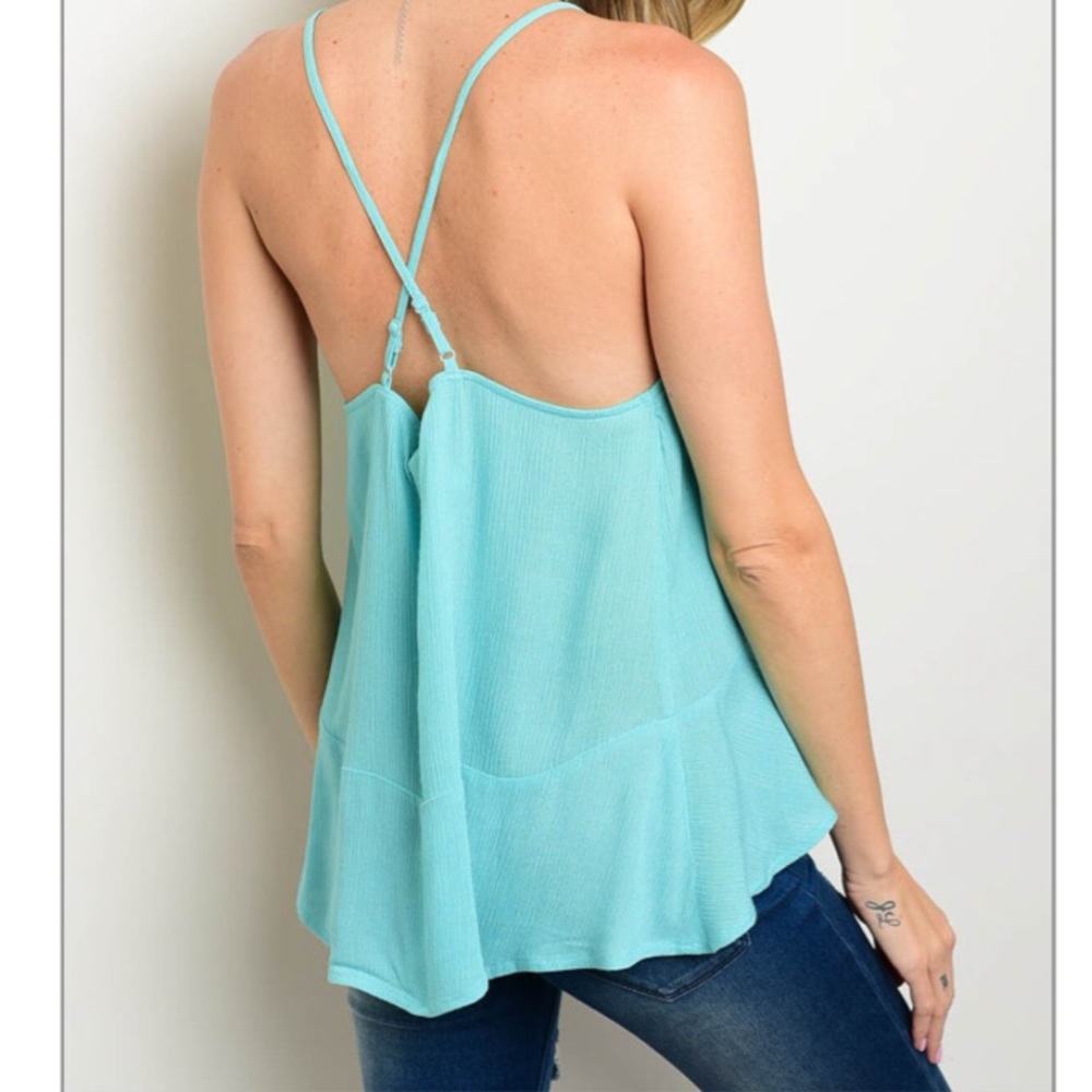 Sale Spaghetti strap top with lace insert - Picture 2 of 7